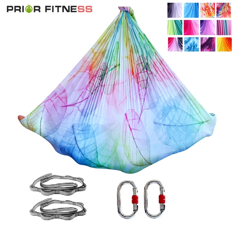 4.4 yards/4 meters Gradient Yoga Hammock Kit, Anti-Gravity Yoga Swing, Aerial Yoga Belt, Pilates Hammock for Home Fitness