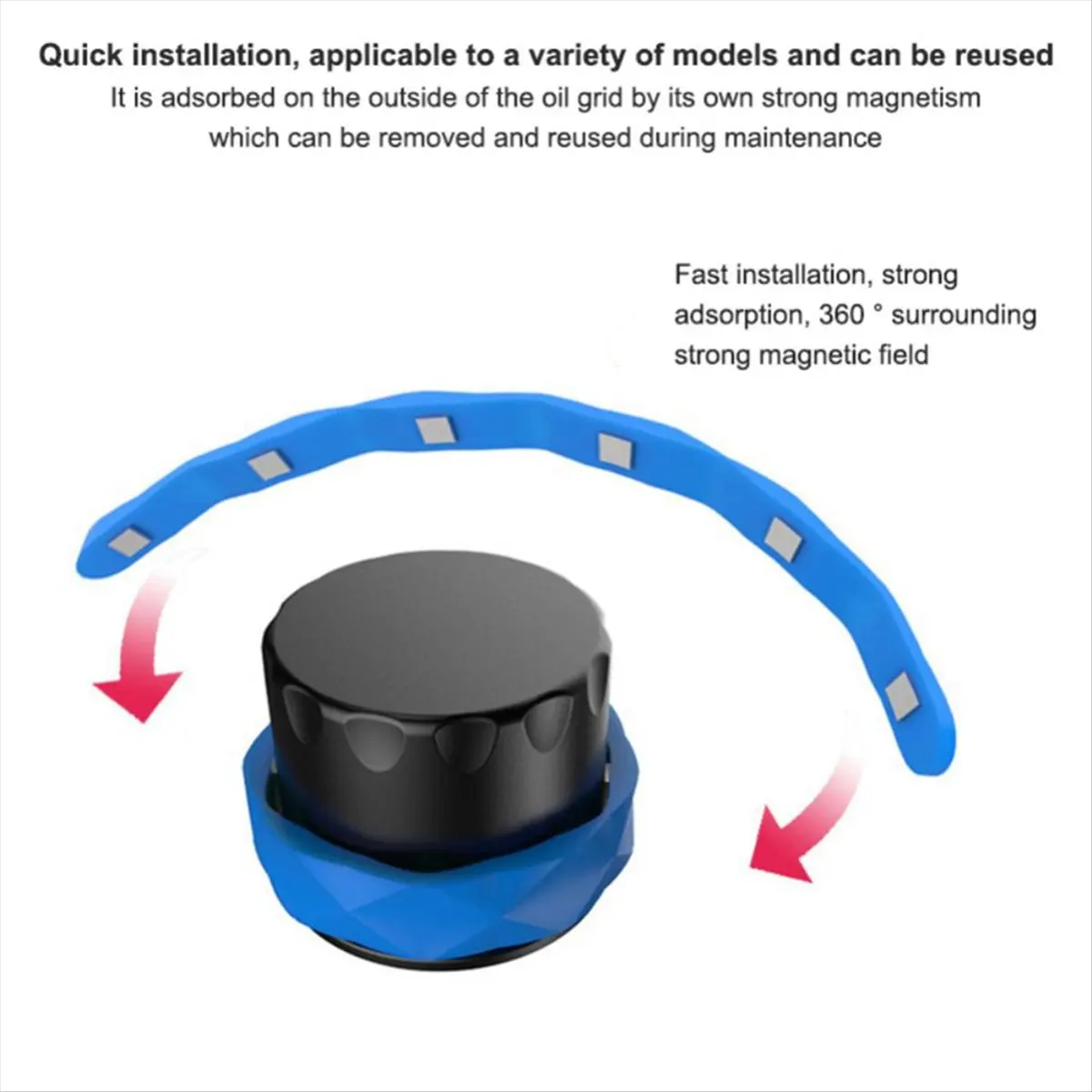 New Magnetic Oil Filter Machine Purify Engine Oil Adsorption Iron Impurities Oil Magnet Strong Magnetic Auto Oil Filter-A79M