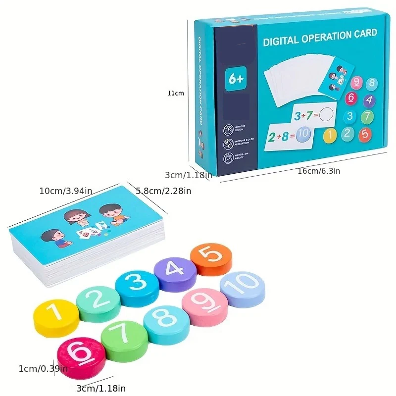 Bambini giocattoli matematici Montessori giochi di corrispondenza della carta aritmetica addizione sottrazione Parish Early Educational Counting Toys for Kid