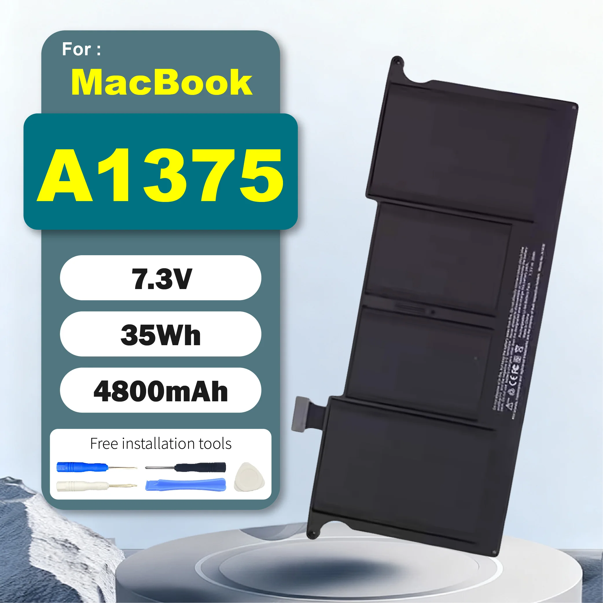 A1375 7.3V 35Wh Replacement Laptop Battery for MacBook Air 11-inch A1370 EMC 2393
