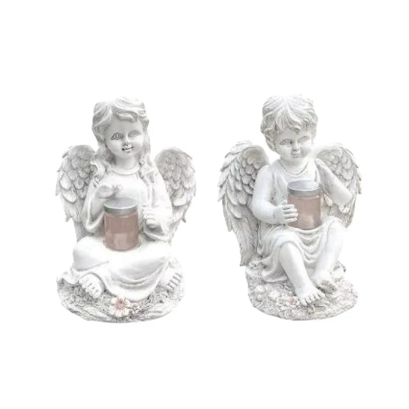 

Cute Sculpture Solar Garden Courtyard Decoration European Style Angel Statue Home Decoration Crafts