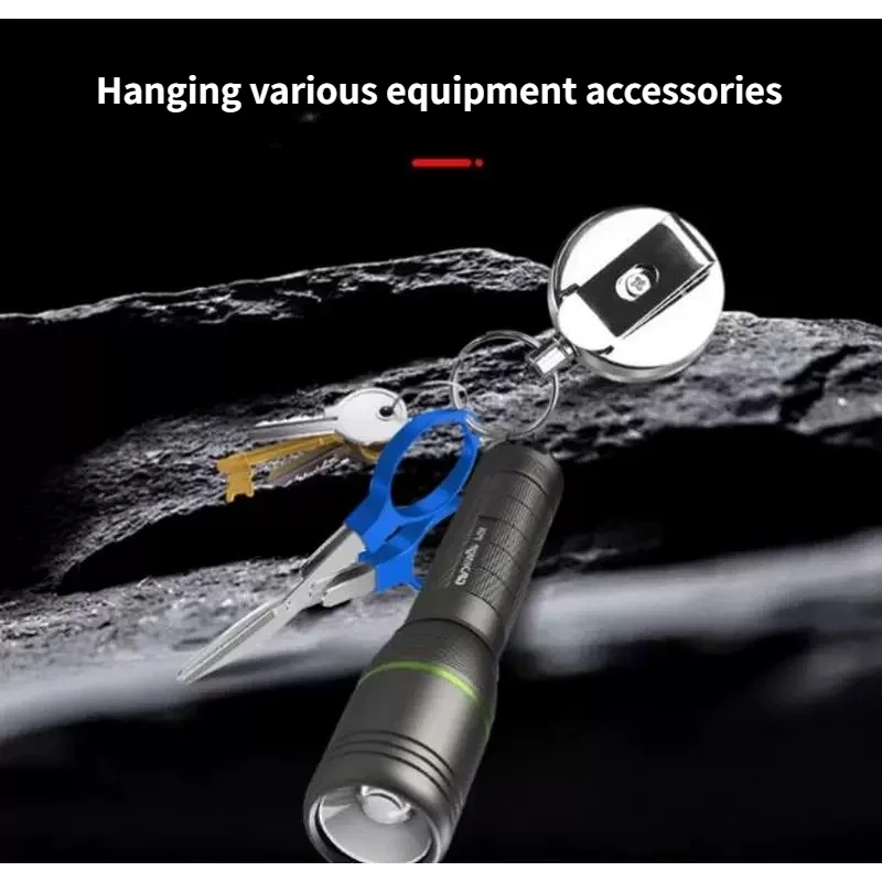 1PC Outdoor camping easy-to-pull retractable wire rope multifunctional hanging key chain anti-loss artifact anti-loss rope