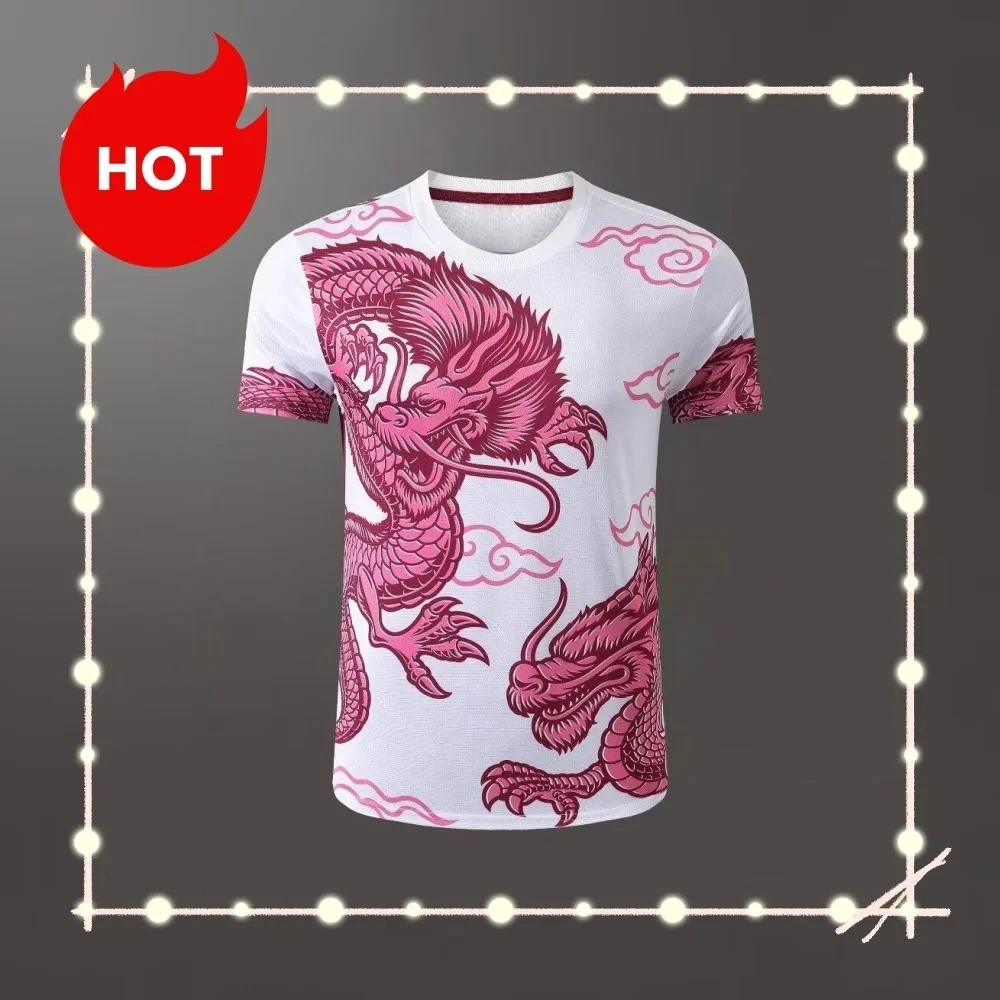 أحدث شعبية Uenix سترة كرة الريشة سنة لونغ العصرية الرجال موضة الكبار الأطفال تي شيرت رجالي