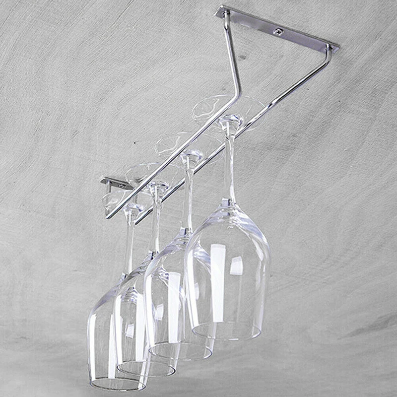 Upside Down Wine Glasses Rack Champagne Cup Holder Stainless Steel Hanging Bar Hanger Shelf For Home Kitchen Bar