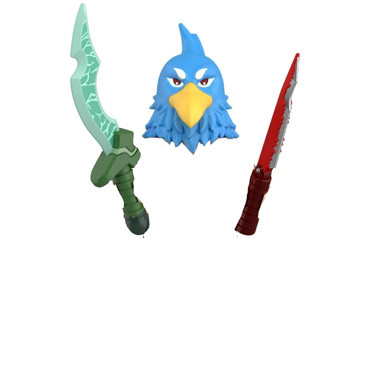 

Shangri La Frontier Sunraku Blue Bird Head Man Assembled Anime Figure Pvc Model Ornaments Building Blocks Birthday Gift Toys Kid