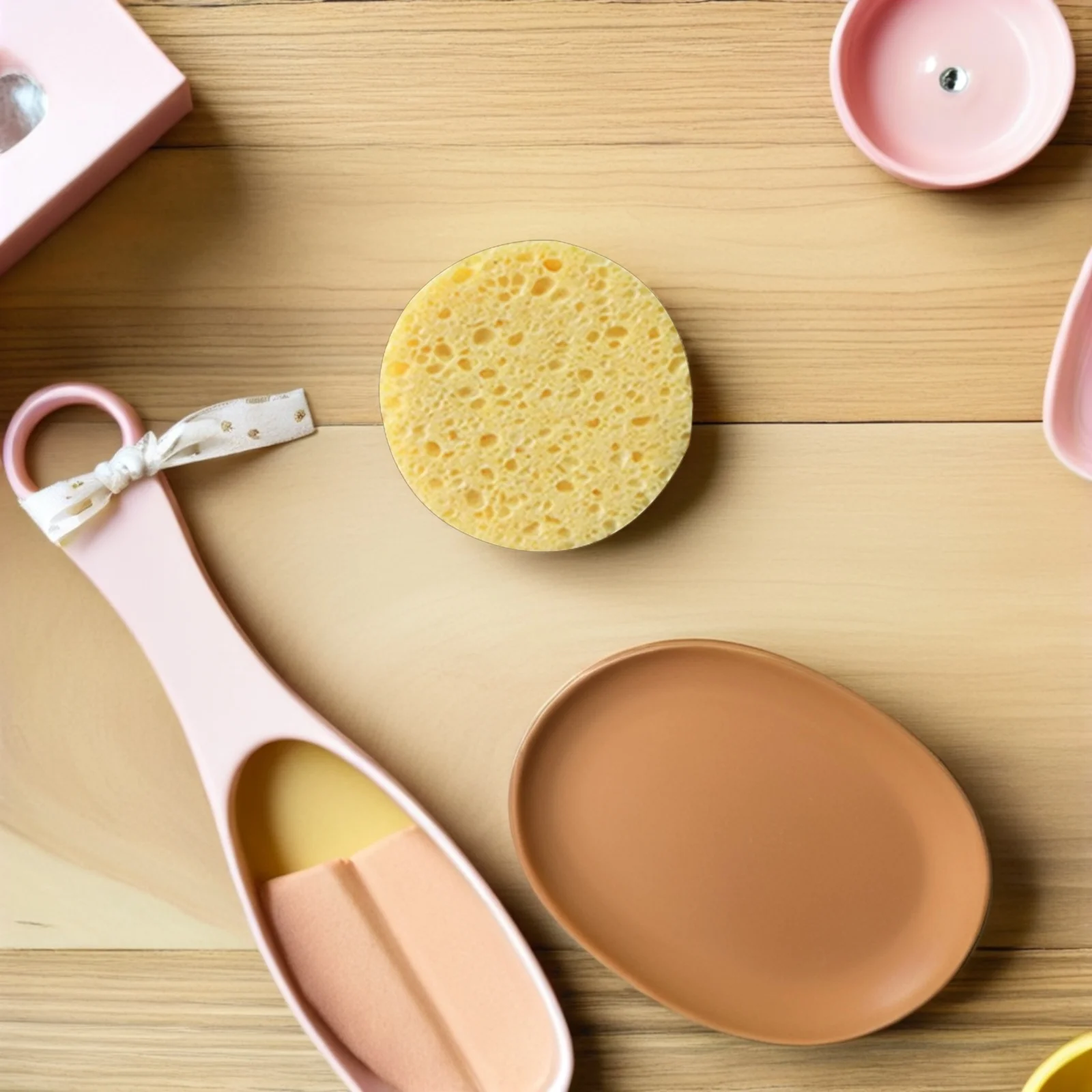 

50Pcs Makeup Removal Facial Sponge Soft Compressed Cotton Cleansing Sponge Face Cleaning Brightening Skin Pores Care Natural