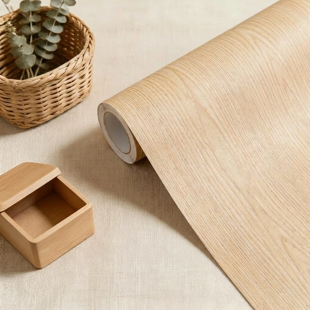 40cm Imitation Wood Grain Self Adhesive Wallpaper Waterproof Stain Resistant Wall Sticker Indoor Cabinet Door Surface Decoration