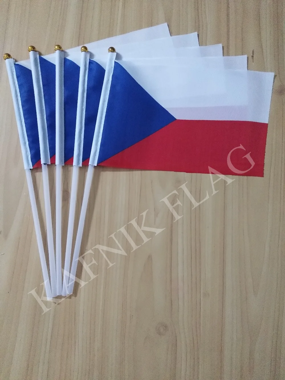 KAFNIK,5pcs  Czech Republic flag 14*21CM Czech Repbulic Flag the hand national flag with Pole Handing flag