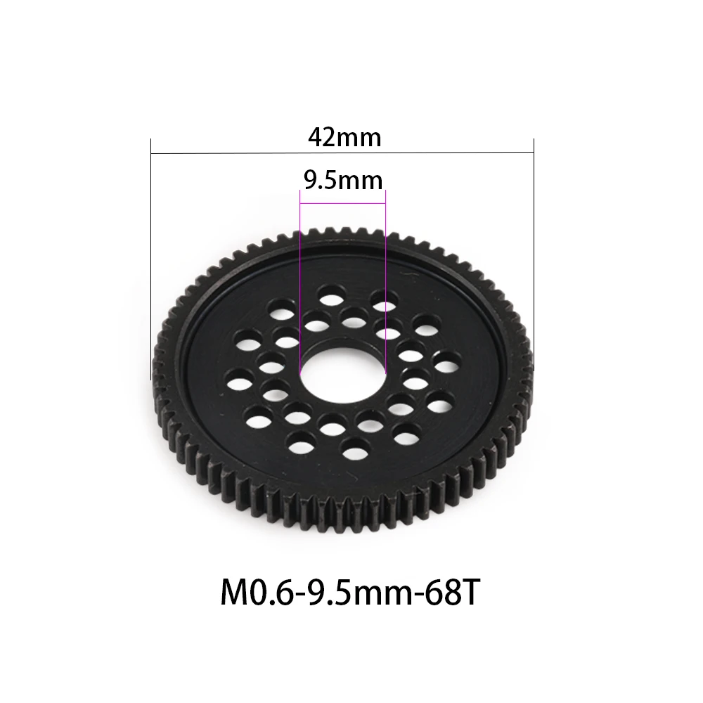 M0.6 9.5mm 68T High Speed Gear Steel and kit of 54500 Aluminum alloy  for 1/10 Tamiya TT-02R TT-02RR RC Car Upgrade Parts