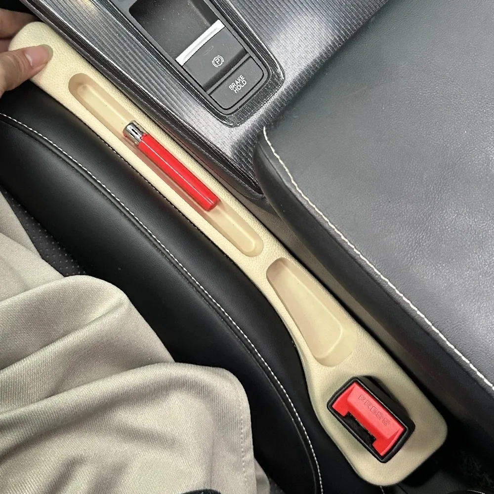 2Pcs Car Seat Gap Filler Organizer - Universal Anti-Drop Leak-Proof Strip with Storage Slot Auto Console Side Cushion