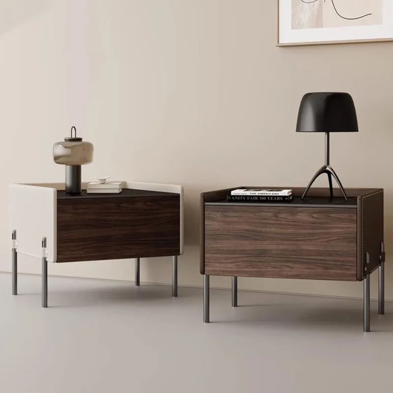 

Italian Elegant Nightstands Minimalist Design Vintage Premium Nightstands With Hidden Storage Mesa De Cabeceira Furniture