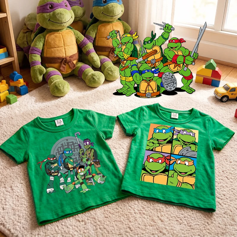 

Cute TMNT Mutants Cotton T-shirt Childern for Anime Game Cartoon Movie Boy Streetwear Tops Casual Short Sleeve Kids Tees Clothes