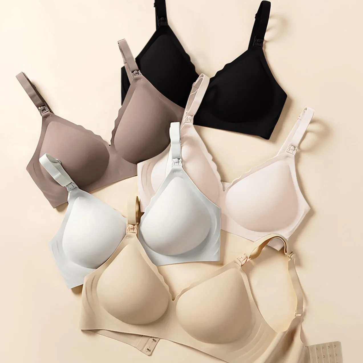 Front Open Nursing Bra Maternity Jelly Gel Laser Cutting Seamless Underwear Ultra Thin Breastfeeding Bra For Pregnant Women