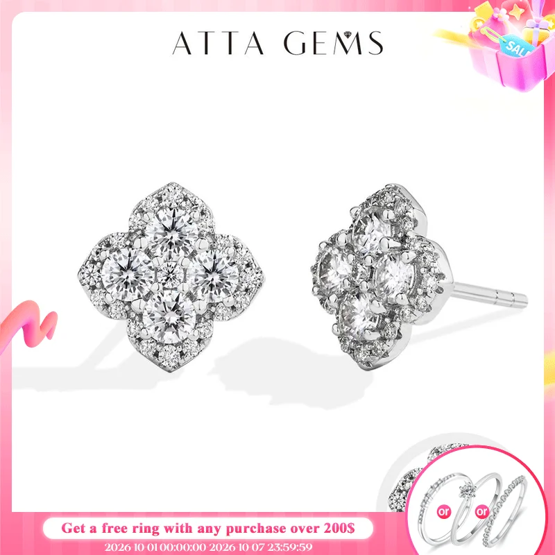 Attagems Full Moissanite Diamond Earrings D VVS1 For Women S925 Sterling Silver 18k Gold Plated Engagement Wedding Jewelry Gifts