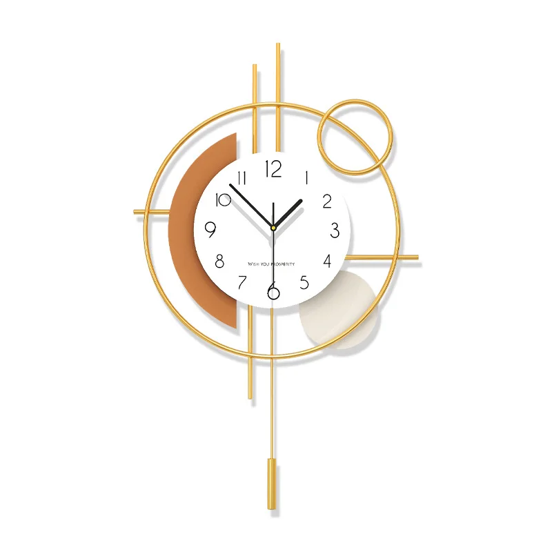Luxury Silent Pendulum Wall Clock Elegant Creative Home Decor for Living Dining Room Wall Mounted ﻿
