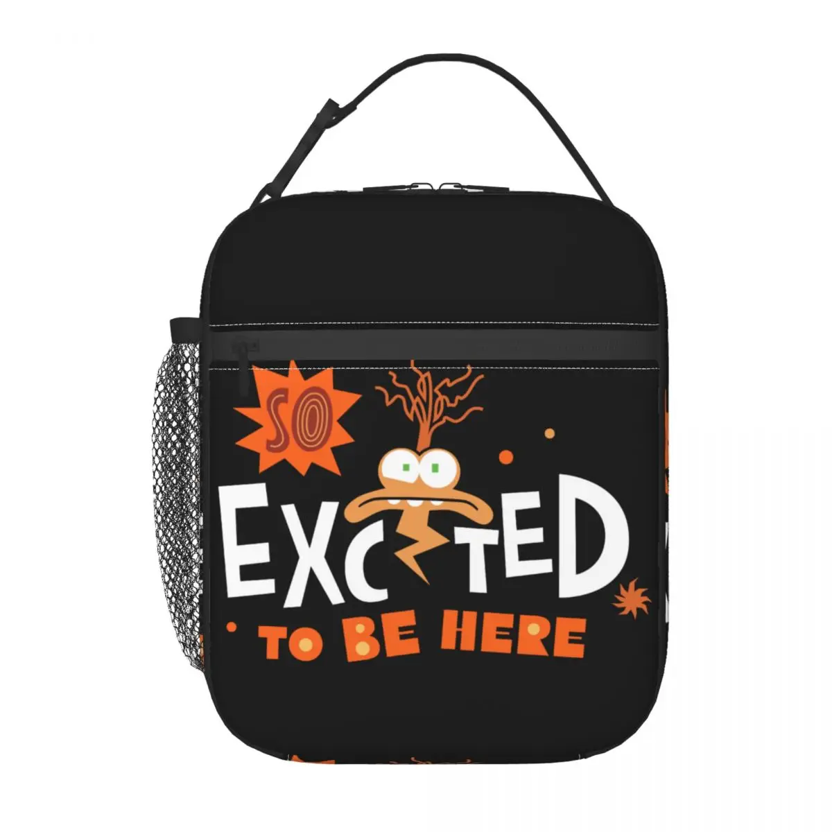 Custom Inside Out Anxiety Excited Insulated Lunch Bag for Women Resuable Cooler Thermal Bento Box Office Picnic Travel