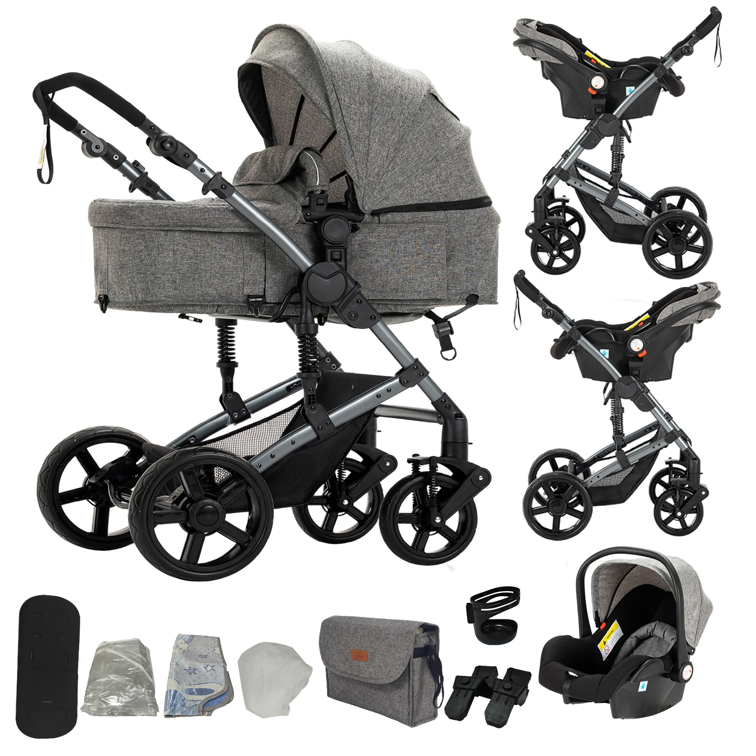 Kinderwagen 3 in 1 Reisesystem Kinderwagen für Neugeborene