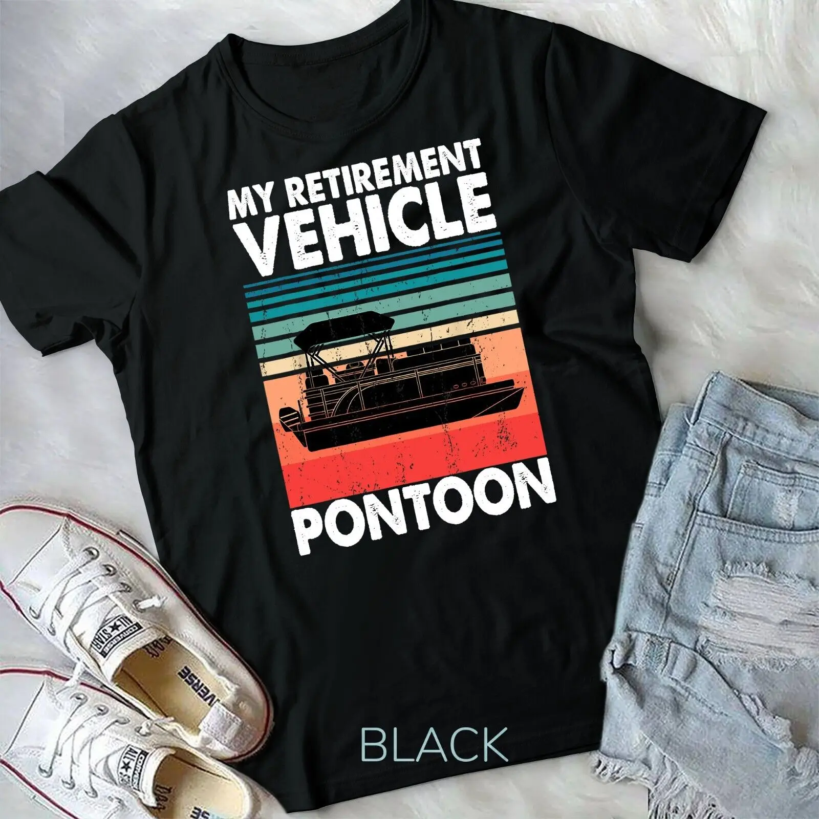 Funny Pontoon Boat My Retirement Vehicle Boating Gifts Idea Unisex T-shirt