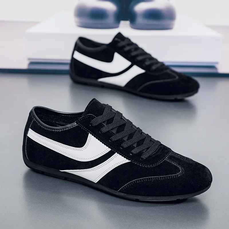

Мужская повседневная обувь, модные туфли на плоской подошве в стиле ретро, весна-осень 2024, модная нескользящая удобная мужская повседневная спортивная обувь