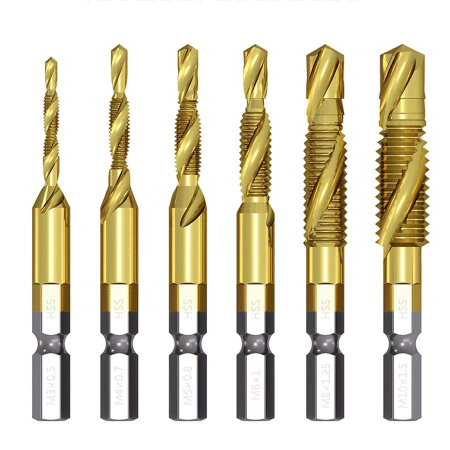 

Drilling and Tapping and chamfering one-piece composite tap tap drill bit screw machine tap m3m4m5m6m8Three-in-one composite tap