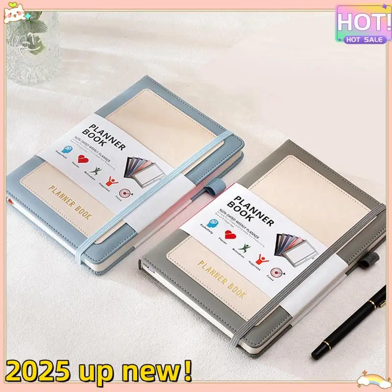 

L47anew!-Week Planner 2024 Notebook With PU Cover , Medium (A5) Hardcover, 5.9X8.4Inch