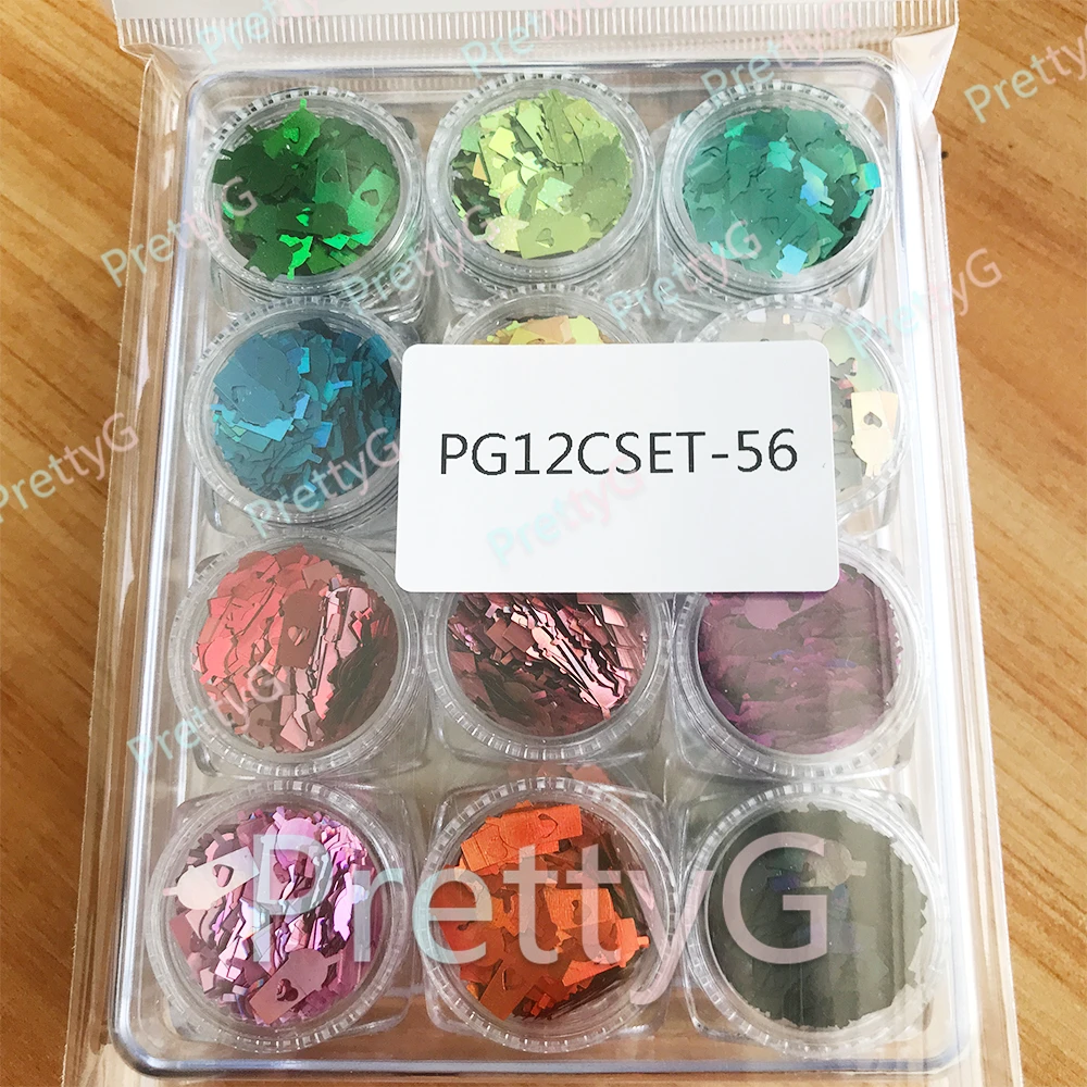 PrettyG 10mm Wholesale Colorful Coffee Cup Shape Glitter Holographic Sequin Glitter Flakes For Resin Nail Art DIY Decoration