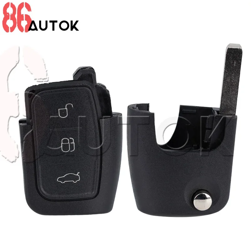Sostituzione della copertura della custodia Fob per telecomando pieghevole per auto per Ford Focus Fiesta C-Max K - Guscio chiave vuota per auto non