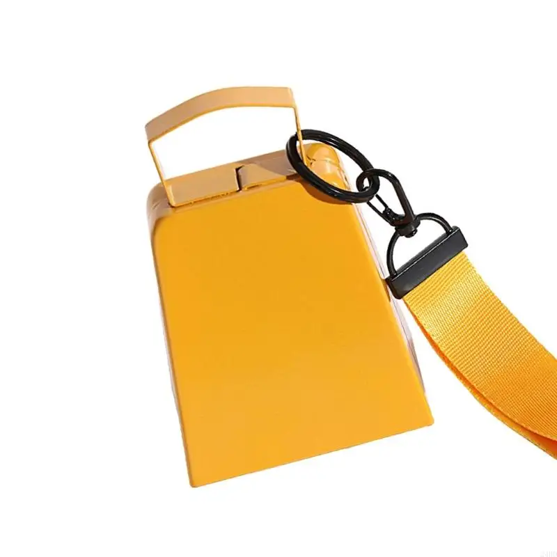 4 Inch Loud Cheer Bells Iron Material Clear Sound Sports Lasting Anti-Corrosive Cowbell Wrist Strap Included 24BD