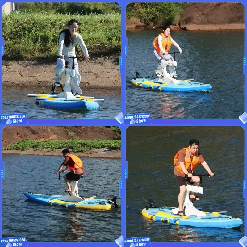 Factory-Direct Sale Single-Person Non-Motorized Pedal Boat Inflatable Pontoon Water Bike for Scenic Lakes PVC Material