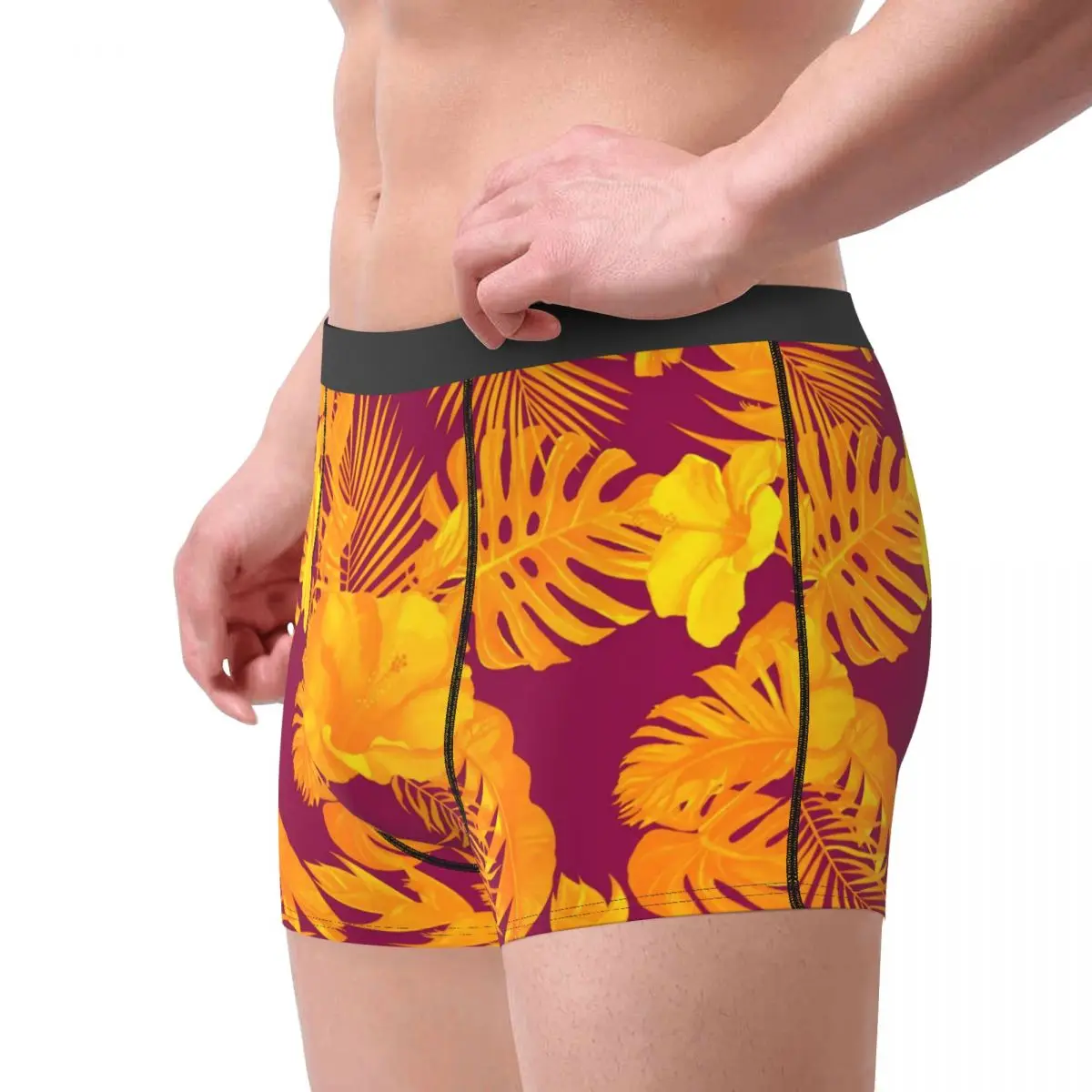 Sous-vêtements d'interconnexion cuir chevelu fleurs d'hibiscus pour hommes, culottes mignonnes, shorts College, slips, poudres 3D, boxers grande taille, objectifs