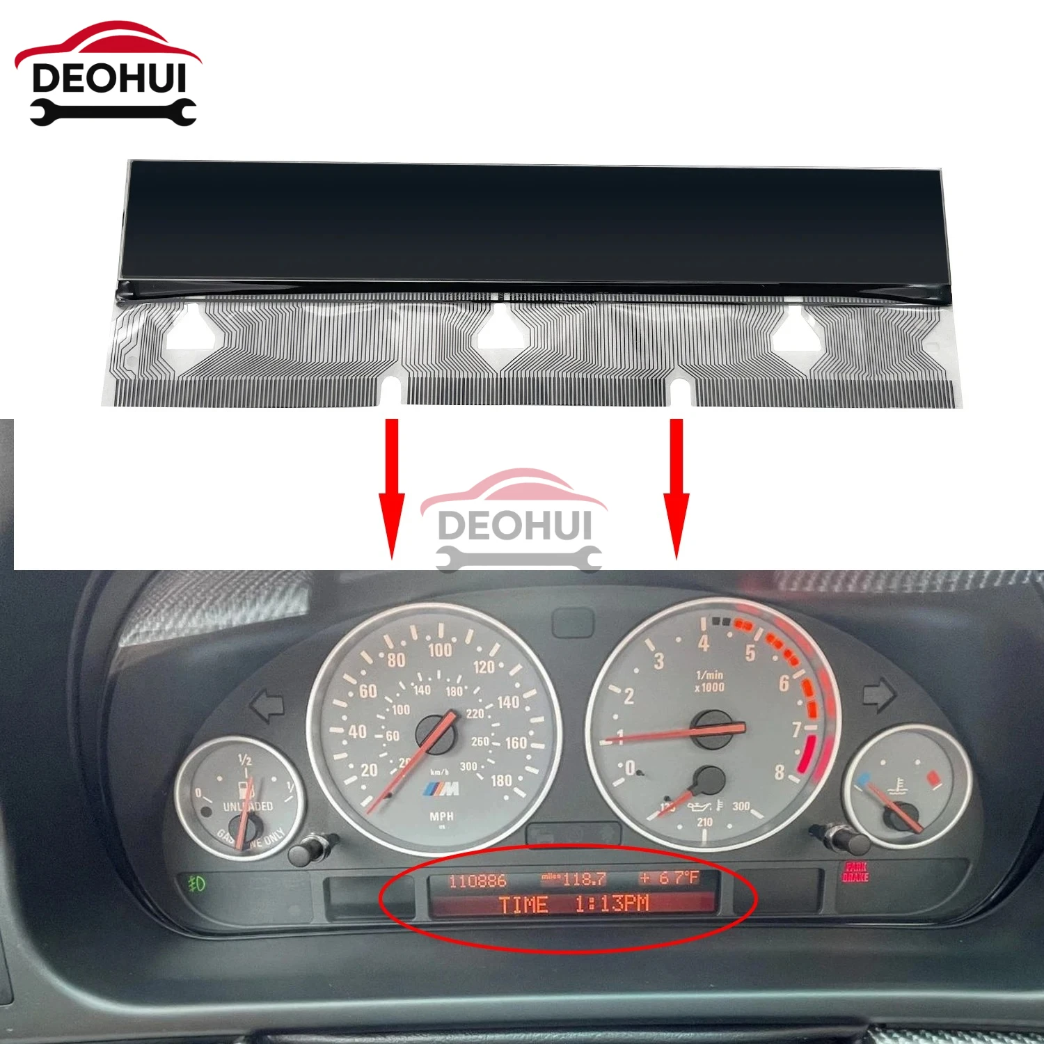 

CSDOH LCD Display for BMW E38 E39 E53 X5 Dashboard Instrument Cluster Pixel Missing Repairing