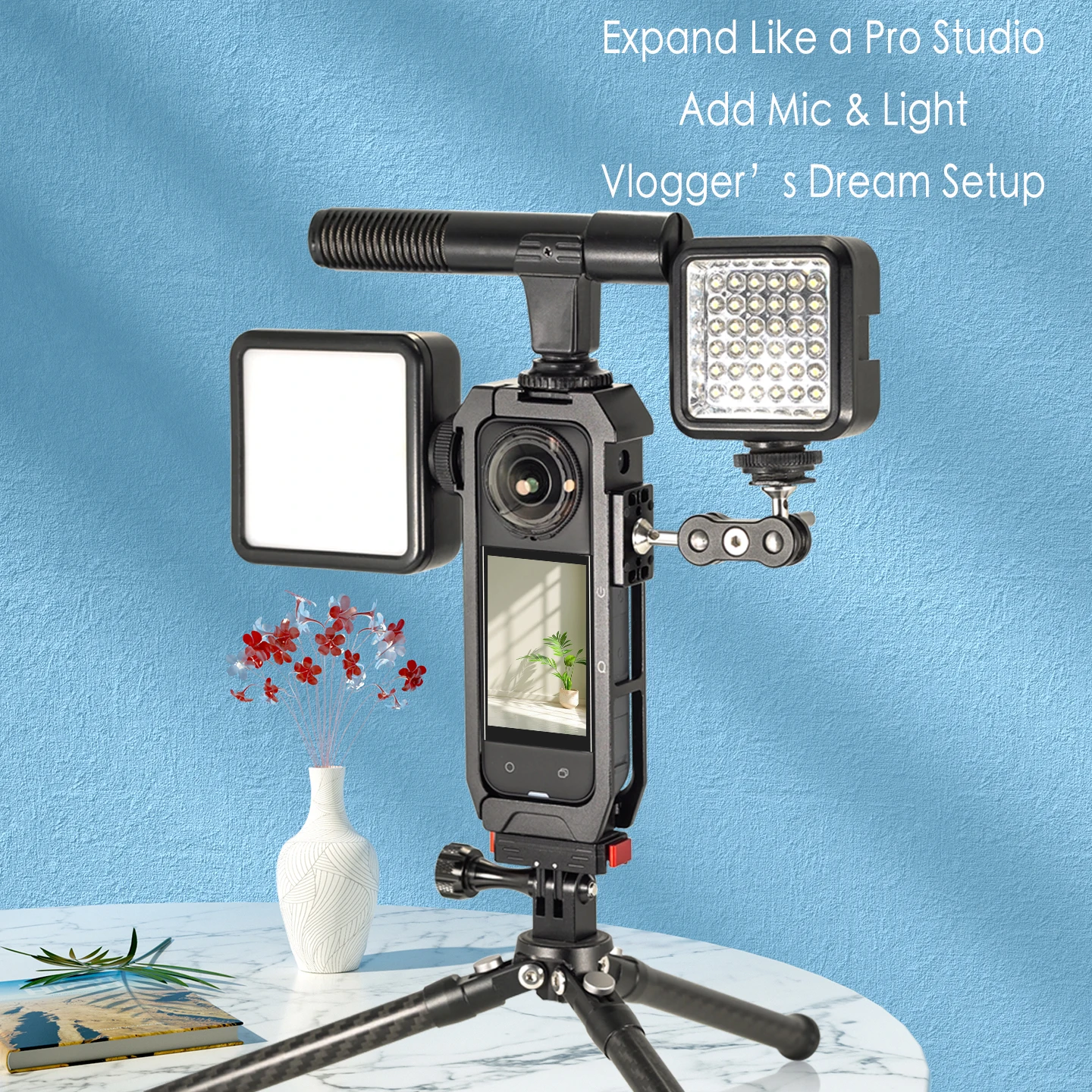 Feichao gaiola de câmera magnética para insta360 x5, caixa panorâmica de liberação rápida, horizontal, vertical, interruptor rápido, estrutura protetora de metal