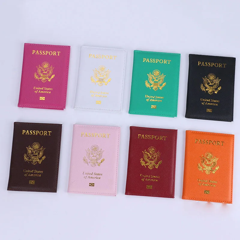 Personalised Leather USA Passport Cover Customized Travel Passport Holder American Wallet Covers for Passports Girls America