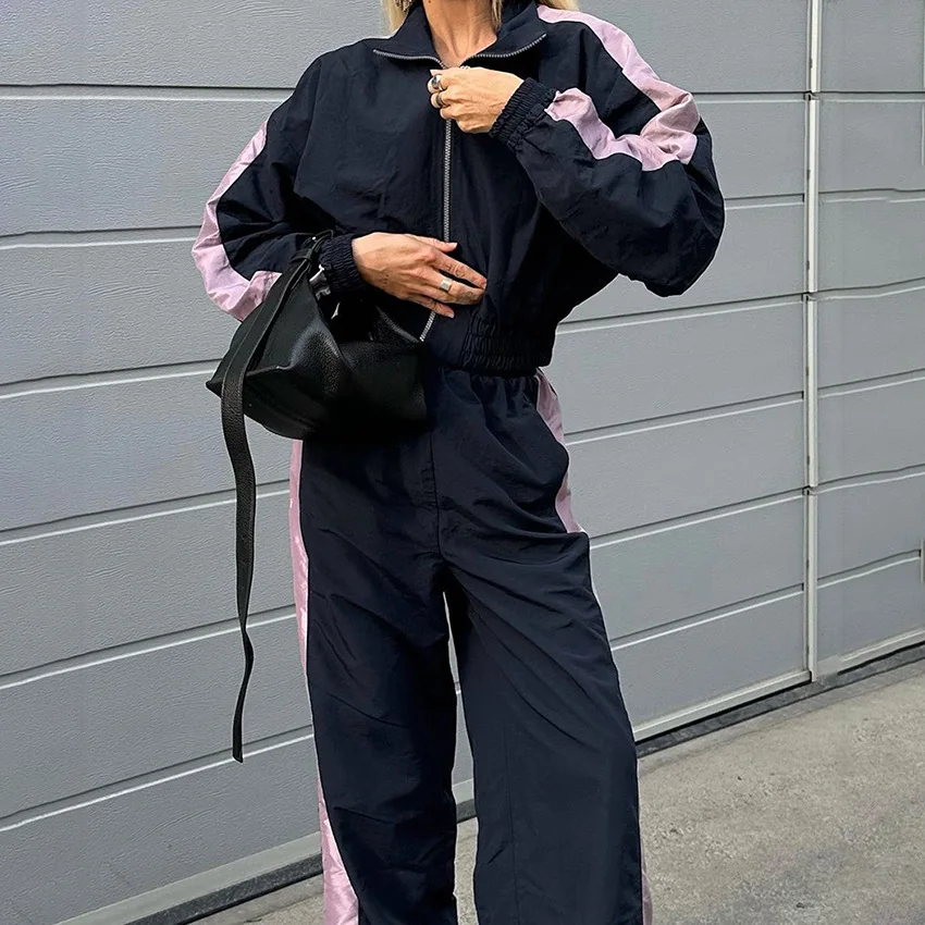 

American style sports casual jacket trousers set autumn jacket two-piece set Z449
