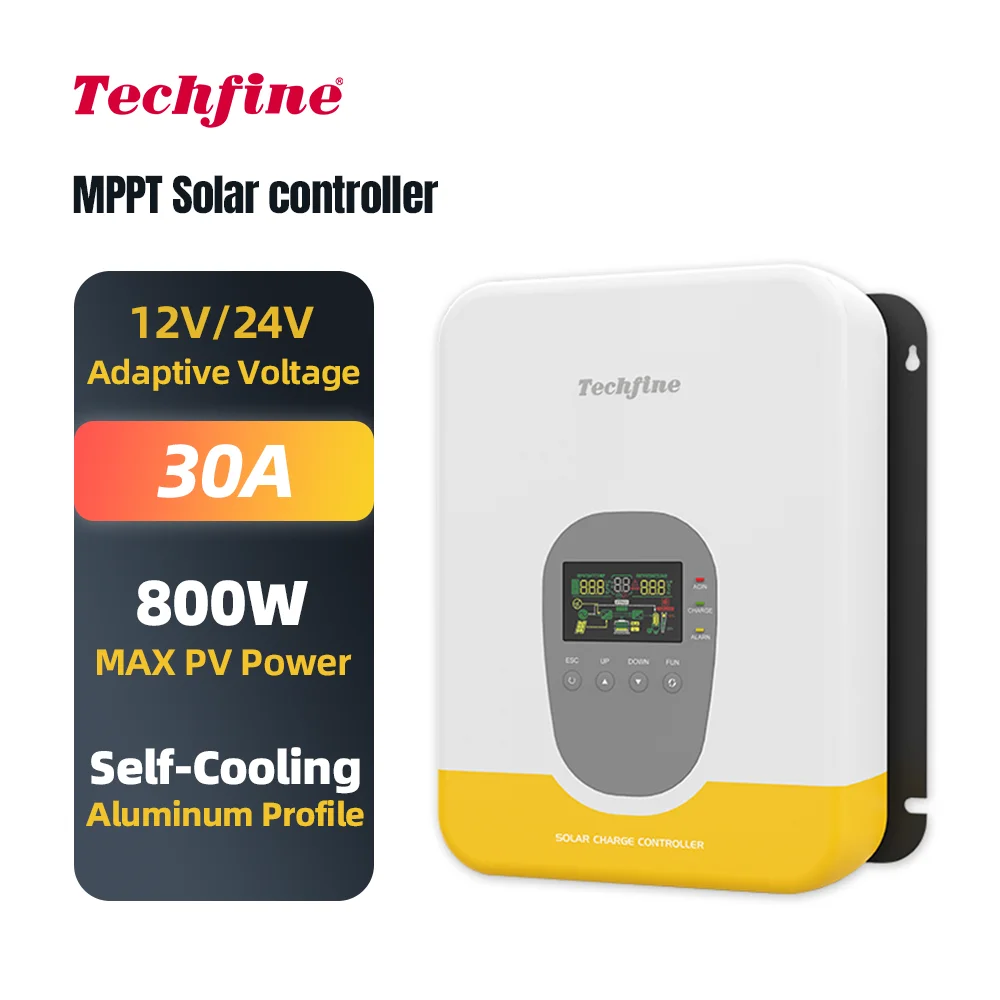 

20A 30A 12V 24v mppt self-cooling solar photovoltaic charge controller for home off-grid charging system rv