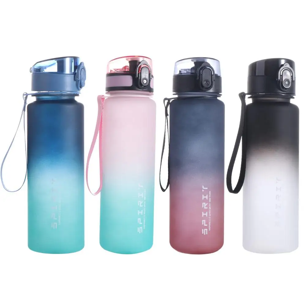 

PC 1 Liter Sports Water Bottle Gradient Color Large Capacity Leak Proof Colorful Plastic Cup Portable 500/800/1000ml