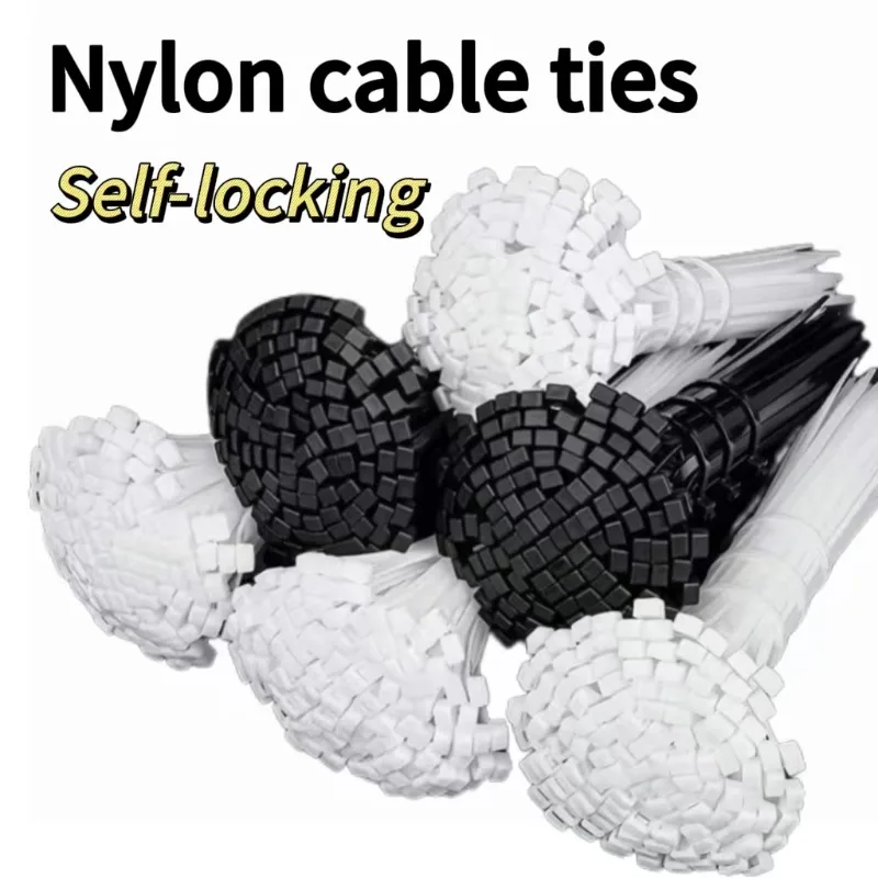 2.5mm Wide Water Pipe and Wire Fixing Belt Self-locking Cable Tie Miscellaneous Wire Organizing Cable Tie Plastic Binding Belt
