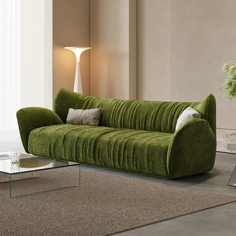 

Italian light luxury fabric straight row leisure sofa