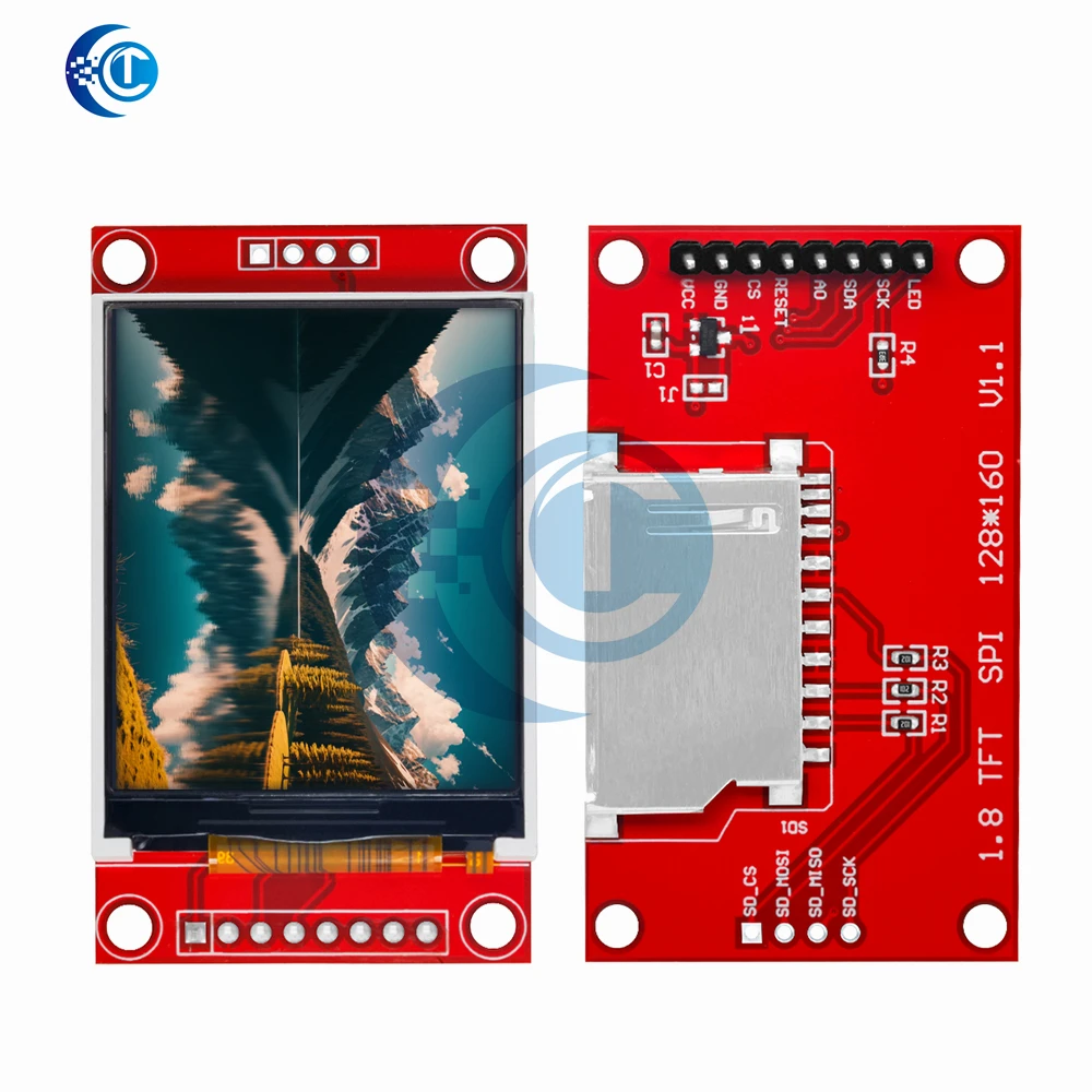LCD TFT ST7735/ST7735S da 1,8": risoluzione 128×160 con interfaccia SPI (4 pin IO) – RGB a 16 bit per compatibilità Arduino