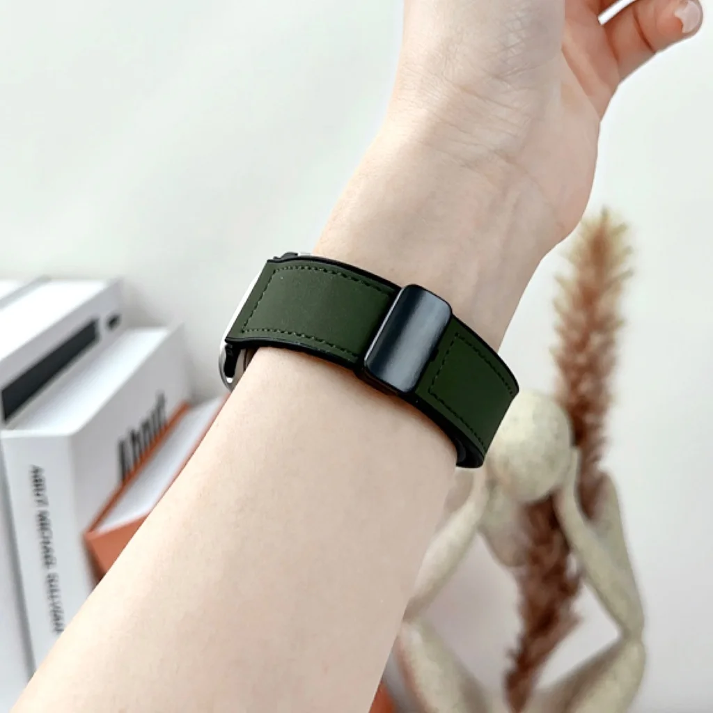 Магнитный кожаный ремешок для Apple Watch Ultra 1 2 Band 49 мм 45 мм 41 мм, браслет 40 мм 44 мм 38 мм 42 мм iWatch Series 9 8 SE 7 6 5 4