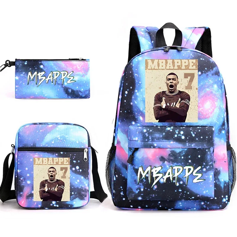 

Sky02 printed student schoolbag set youth backpack pencil bag shoulder bag 3-piece set universal for boys and girls88Ji #