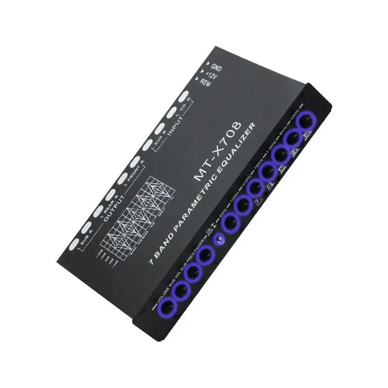 Durable Car Amplifier Audio EQ High and Medium Low Profile Divider Car 7-segment Audio Amplifier with Gain Equalizer