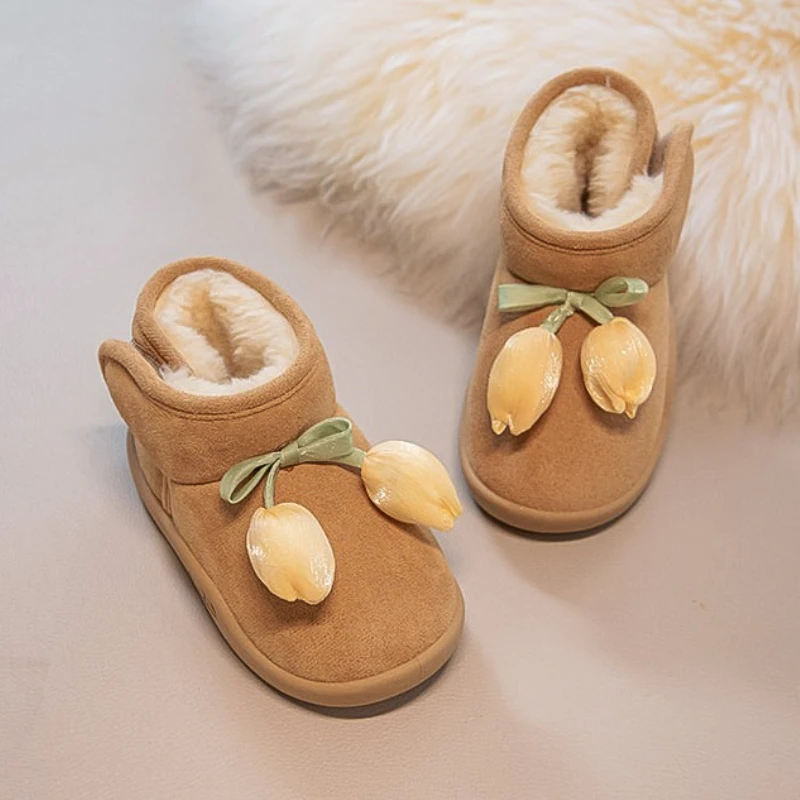 Fashion Baby Shoes 2025winter New Kids Snow Boots Retro Versatile Girls Ankle Boots Comfort Anti Slip Baby First Walkers Zapatos