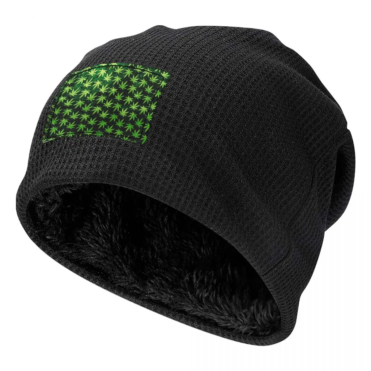 Cannabis Leaves Marijuana Weed Leaf Unisex Beanies Caps Fleece-Lined Bonnet Hat Warm Hip Hop Autumn Winter Outdoor Skullies Hats