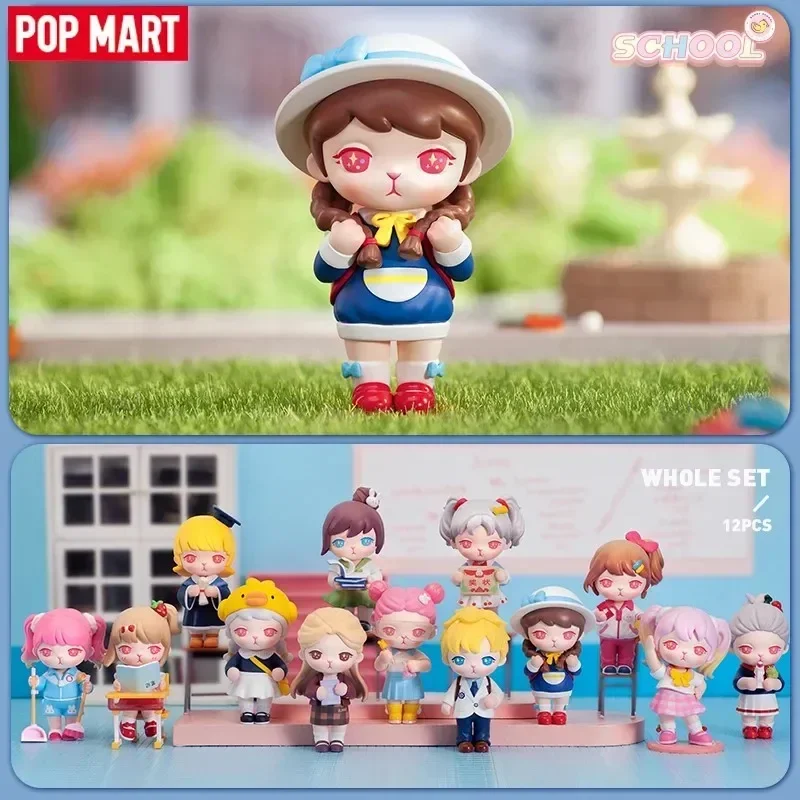 

POP MART Bunny School Campus Series слепая коробка, сумка для догадок, загадочная коробка, игрушки, кукла, милая аниме-фигурка, настольные украшения, подарок