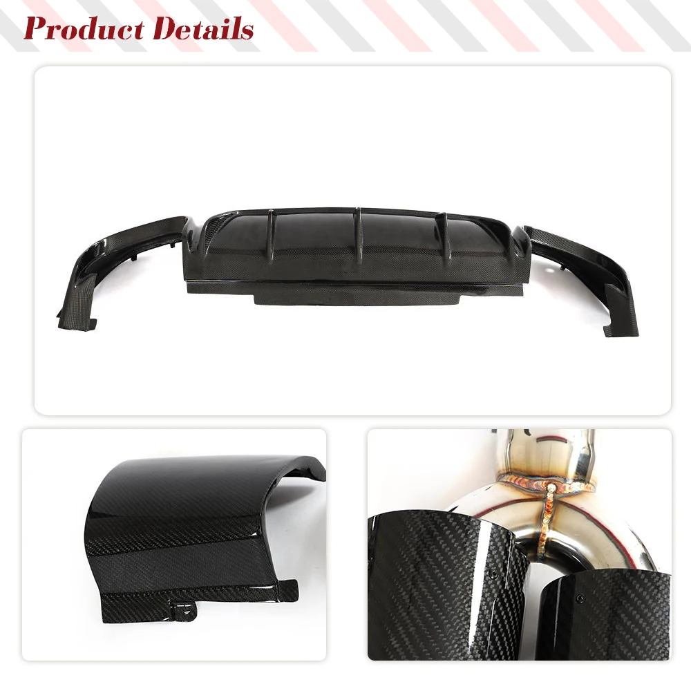 For Mercedes Benz GLE Class W167 C167 GLE63 AMG Carbon Fiber Rear Bumper Diffuser Lip With Exhaust Tips Tailpipe