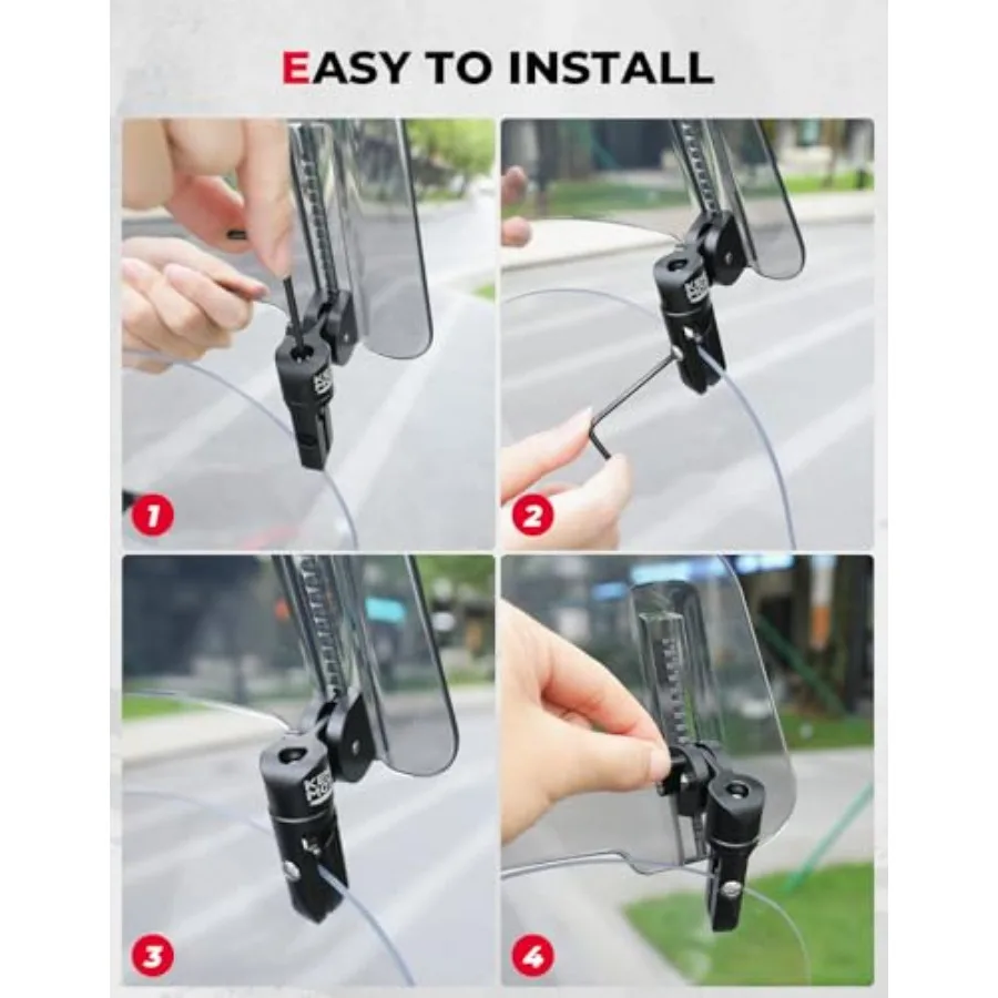 مشابك تمديد الزجاج الأمامي للدراجات النارية قابلة للتعديل مع سبويلر مرتفع من معدن الألومنيوم المحدث لتعزيز الهوائية #6