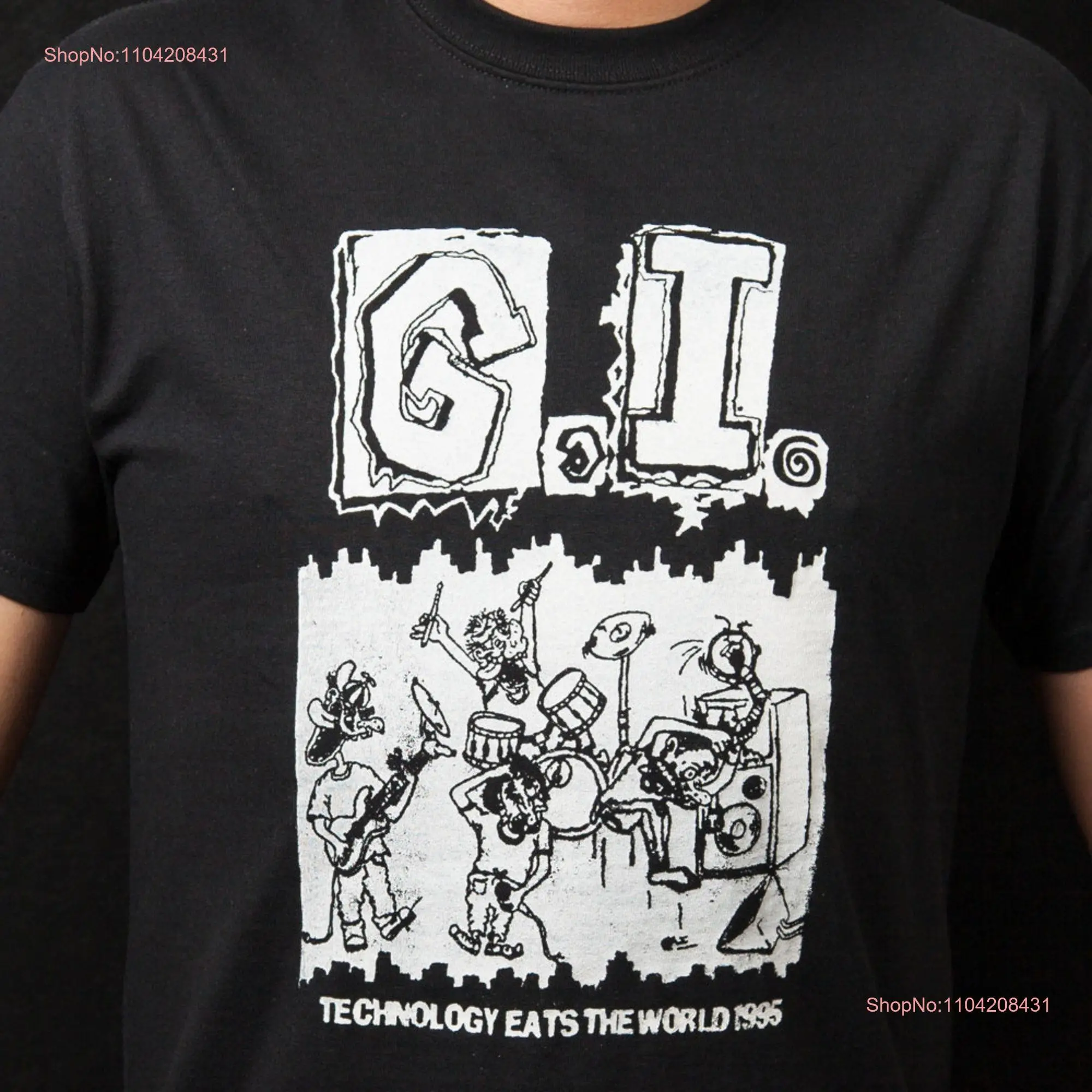 G I and the Idiots Technology Eats World Philippine punk black t shirt reissue long or short sleeves