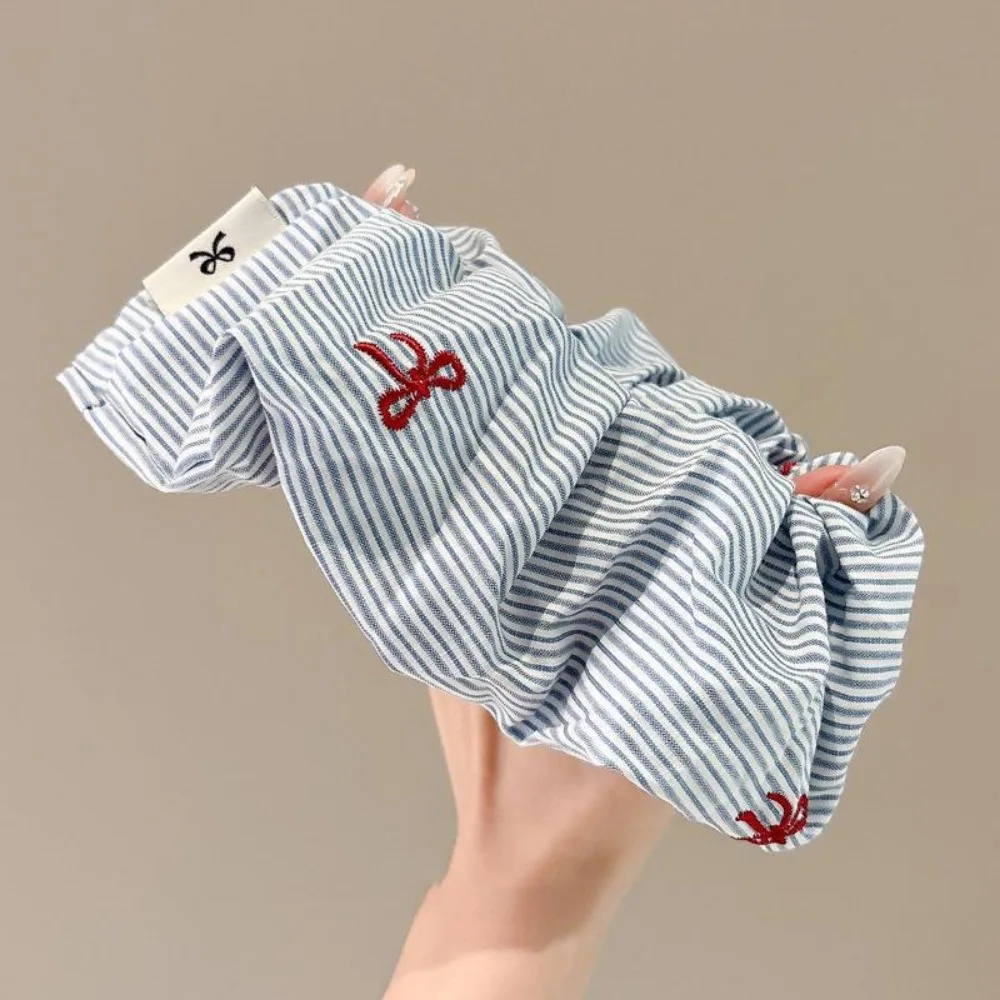 2 قطع الكورية حساسة نمط الأزرق مخطط الأحمر القوس الكرز Scrunchie الشعر التعادل المألوف جديد إكسسوارات الشعر