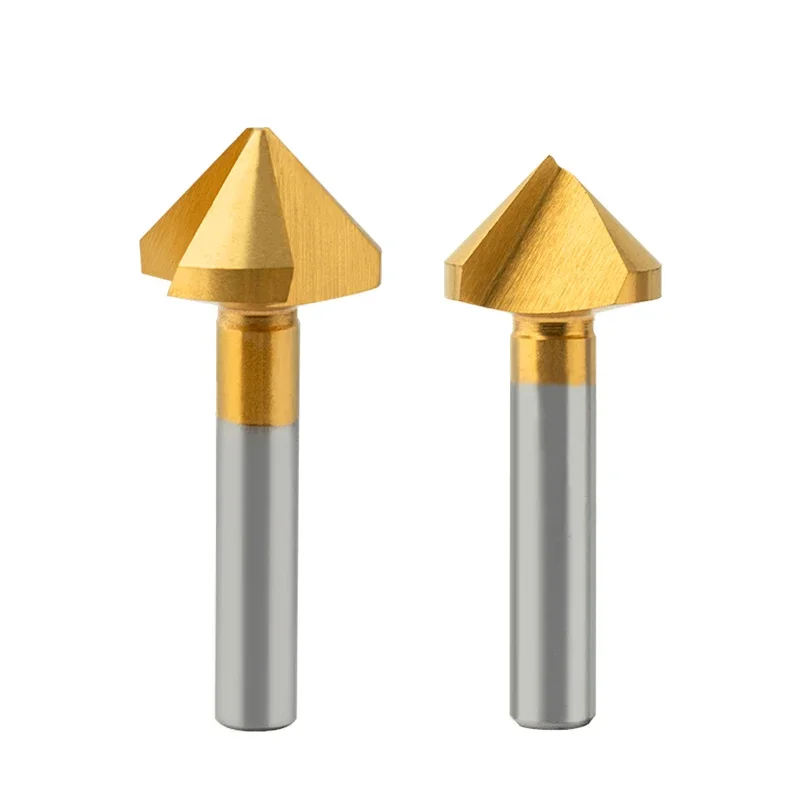 

1/5 Pcs Chamfering Cutter 90 Degrees M35 HSS With Cobalt Drill Single/Triple-edged Deburring Round Shank Chamfering Cutter